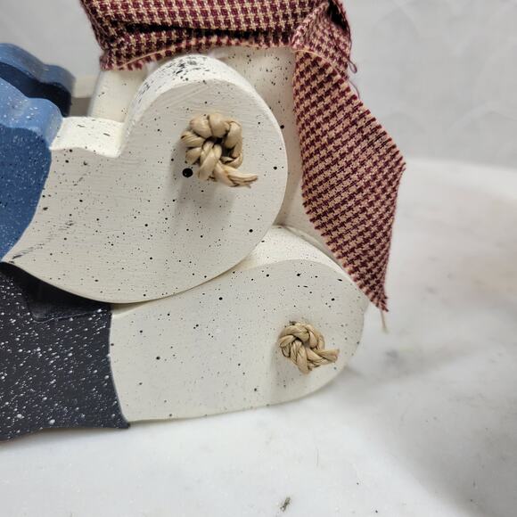 VINTAGE Wood Jointed Snowmen Handmade Christmas Holiday Winter‎ Decor - Picture 13 of 14